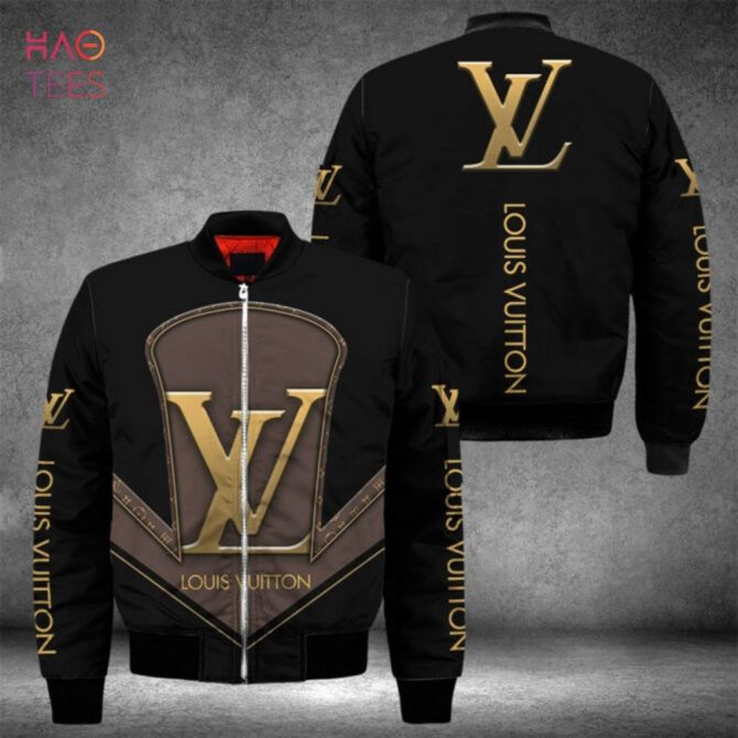 Best Louis Vuitton Grey Mix Black Luxury Brand Bomber Jacket Limited Edition - Image 2