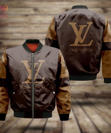Best Louis Vuitton Luxury Brand Dark Brown Bomber Jacket Limited Edition