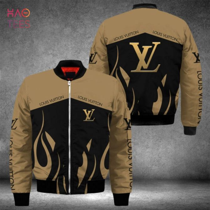 Best Louis Vuitton Luxury Brand Flame Pattern Bomber Jacket Limited Edition - Image 2