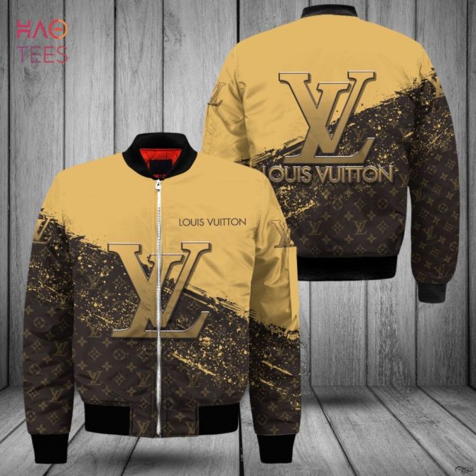 Best Louis Vuitton Luxury Brand Tie Dye Black Gold Bomber Jacket Limited Edition