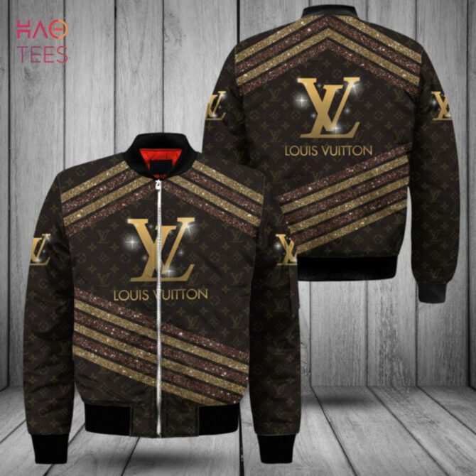 Best Louis Vuitton Glitter Plaid Design Luxury Brand Bomber Jacket Limited Edition - Image 2