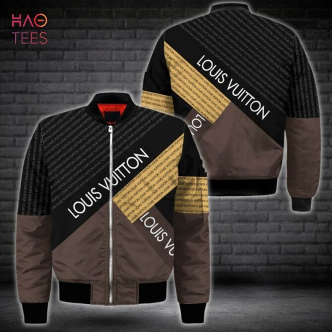 The Best Louis Vuitton Luxury Brand Brown Black Gold Bomber Jacket Limited Edition - Image 2