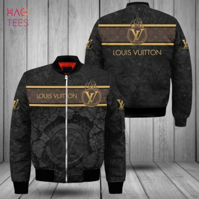 The Best Louis Vuitton Luxury Brand Black Mix Brown Bomber Jacket Limited Edition - Image 2