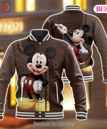 Mickey Mix Lv Fashion Varsity Jacket Limited Edition