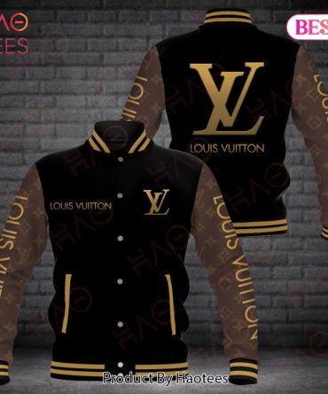 Luxury Designer Black & Gold Varsity Jacket - Stylish & Trendy Outerwear For Fashion Enthusiasts