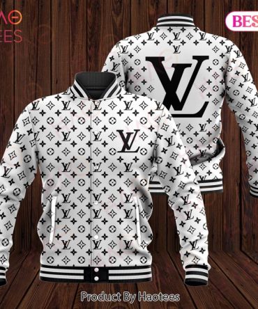 Luxury Brand Logo White Black Louis Vuitton Varsity Jacket Limited Edition