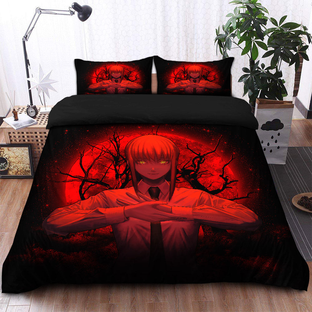 Makima Chainsaw Man Anime Moonlight Bedding Set Duvet Cover And 2 Pillowcases - Image 2