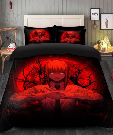 Makima Chainsaw Man Anime Moonlight Bedding Set Duvet Cover And 2 Pillowcases