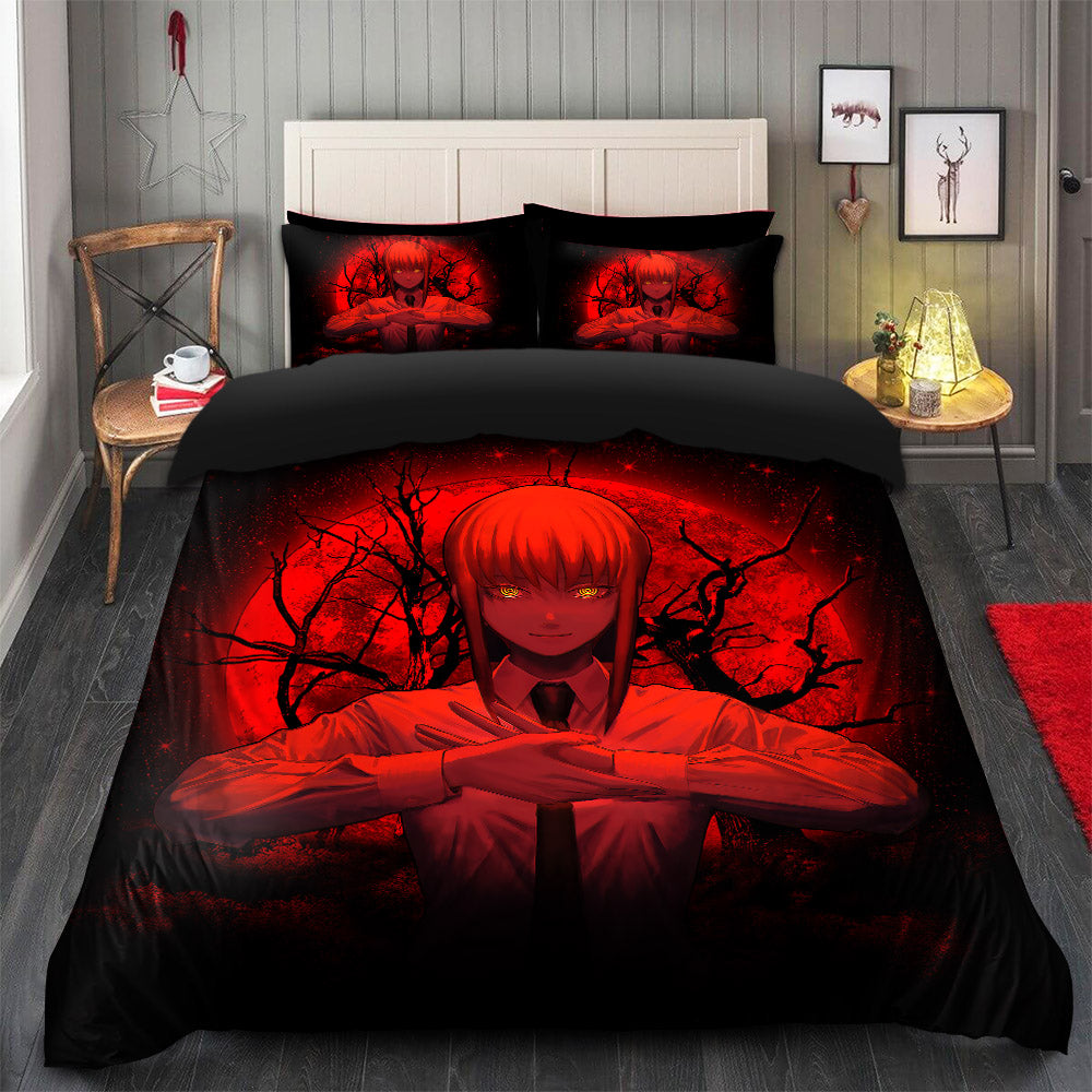 Makima Chainsaw Man Anime Moonlight Bedding Set Duvet Cover And 2 Pillowcases