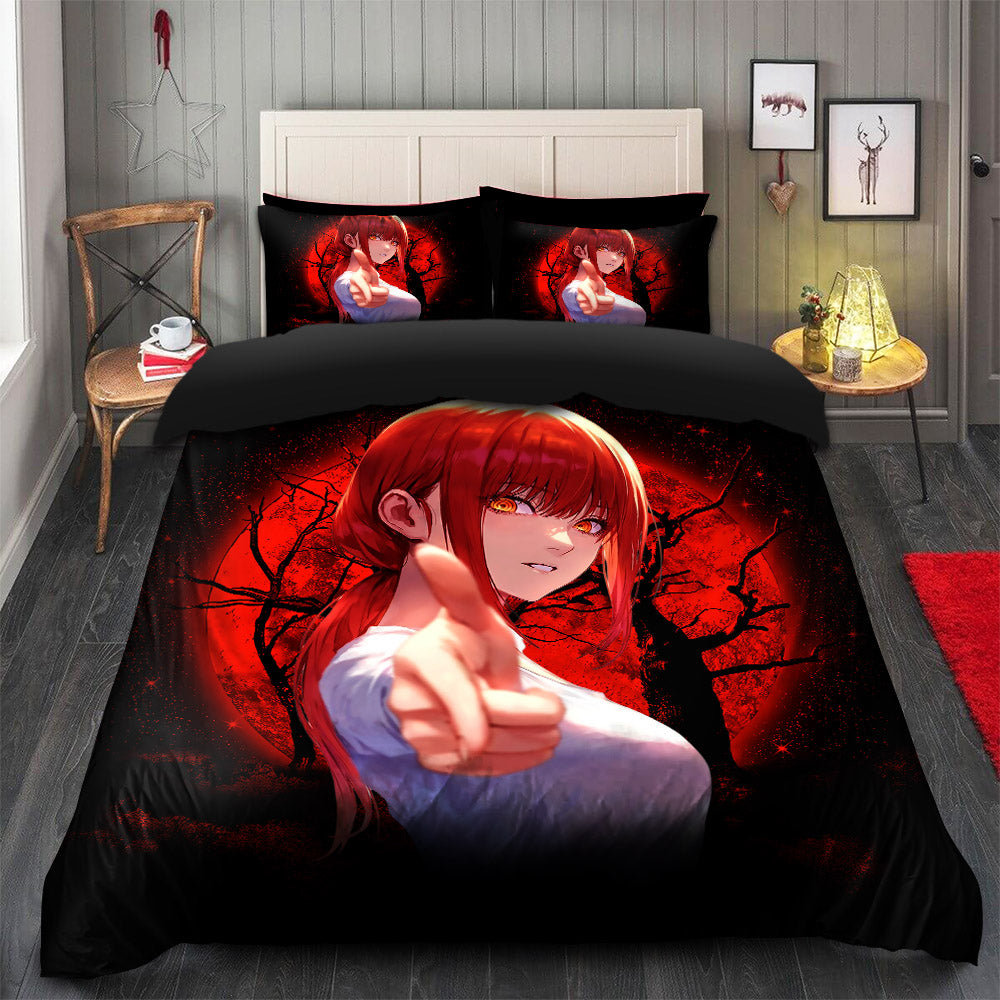 Makima Chainsaw Man 2 Moonlight Bedding Set Duvet Cover And 2 Pillowcases