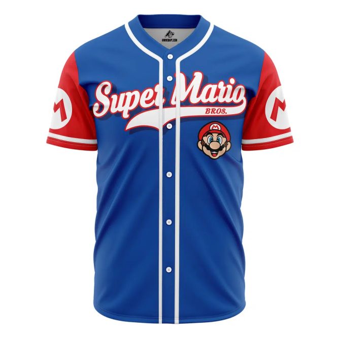 Super Mario Bros Baseball Jersey - Retro Gamer Fashion For Fans