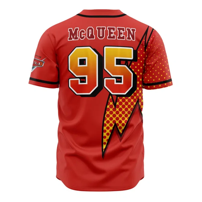 Lightning Mcqueen Cars Jersey - Stylish Red Baseball Shirt For Kids & Fans - Image 2