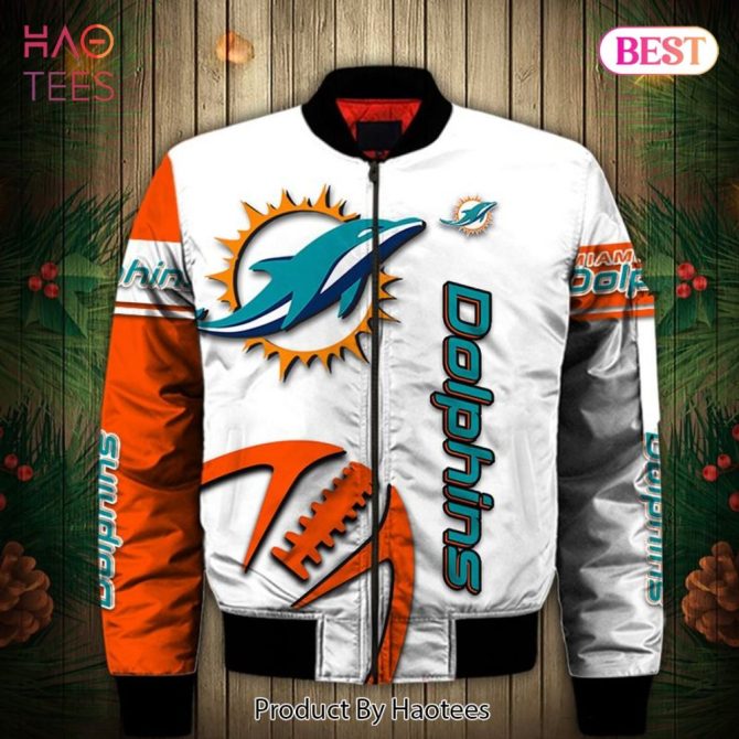 New Fashion   Miami Dolphins Bomber Jacket Graphic Balls Gift For Fans