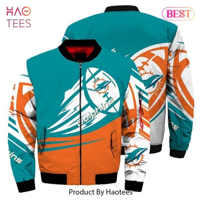 New Fashion   Miami Dolphins Bomber Jacket Graphic Ultra-Balls