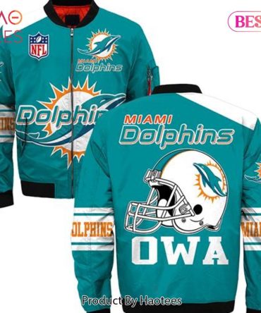New Fashion   Miami Dolphins Bomber Jacket Style Winter Coat Gift For Men