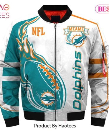 New Fashion   Miami Dolphins Bomber Jacket Winter Coat Gift For Men