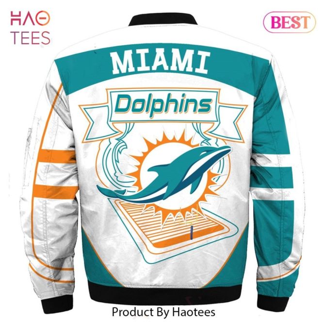 New Fashion   Miami Dolphins Bomber Jacket Winter Coat Gift For Men - Image 2