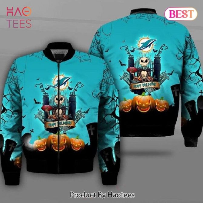 New Fashion   Miami Dolphins Bomber Jacket Winter Coat Gift For Men - Image 5