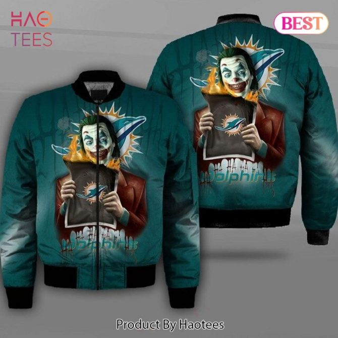 New Fashion   Miami Dolphins Bomber Jacket Winter Coat Gift For Men - Image 6
