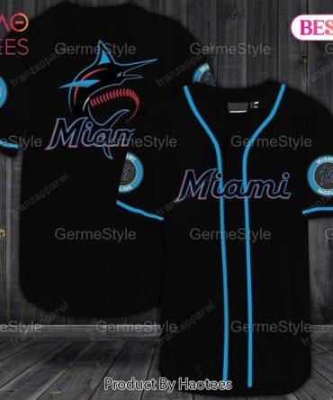 Miami Baseball Jersey - Stylish Black & Blue Team Apparel For Fans
