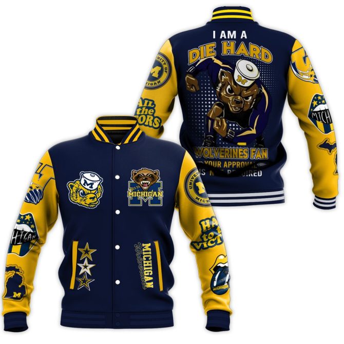 Die-Hard Wolverines Fan Varsity Jacket – Bold Michigan Pride Apparel