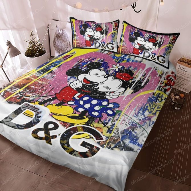 Colorful Mickey & Minnie Bedding Set – Vibrant King Size Comforter & Pillowcases - Image 3