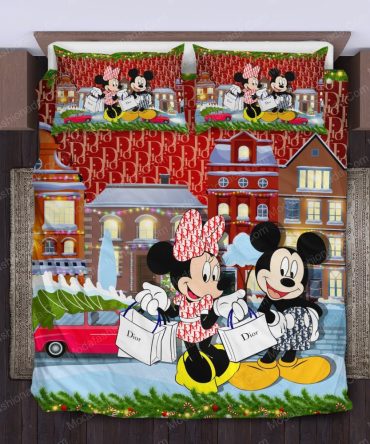 Mickey &Amp; Minnie Mouse Dior Merry Christmas Bedding Sets