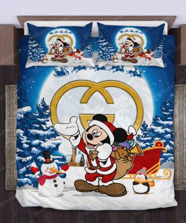 Mickey Pattern Gucci Merry Christmas Bedding Sets