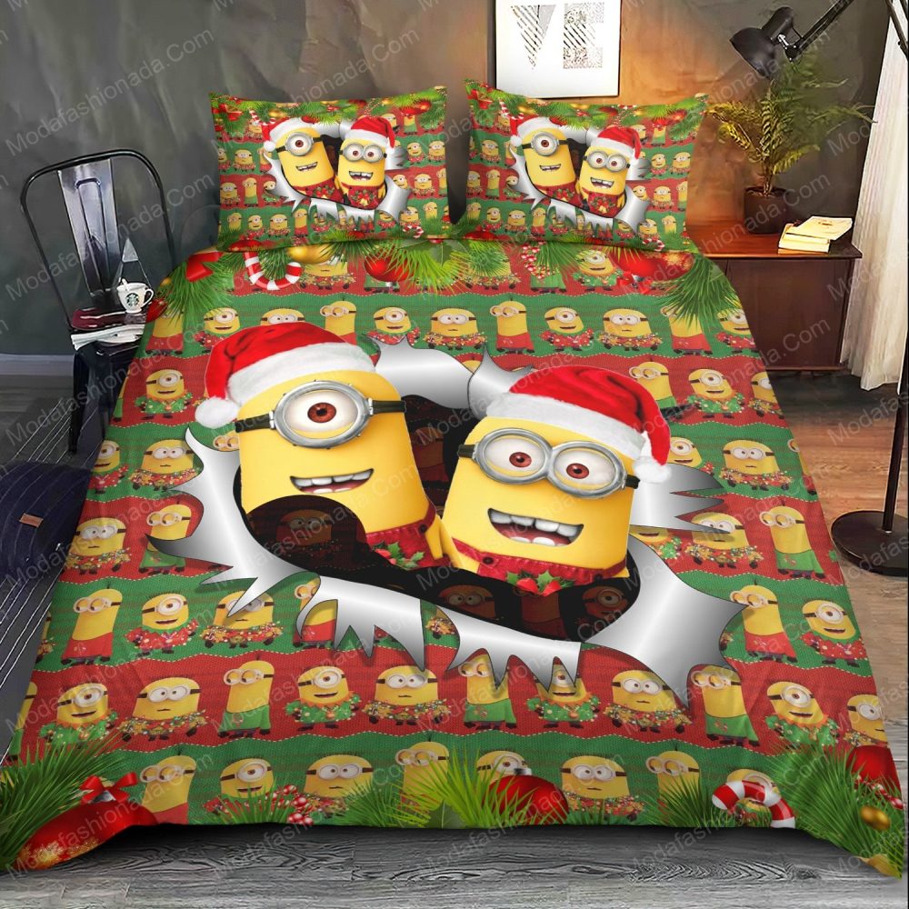 Festive Minions Christmas Bedding Set - Cozy Holiday Comfort For Kids - Twin/Full Sizes - Image 2
