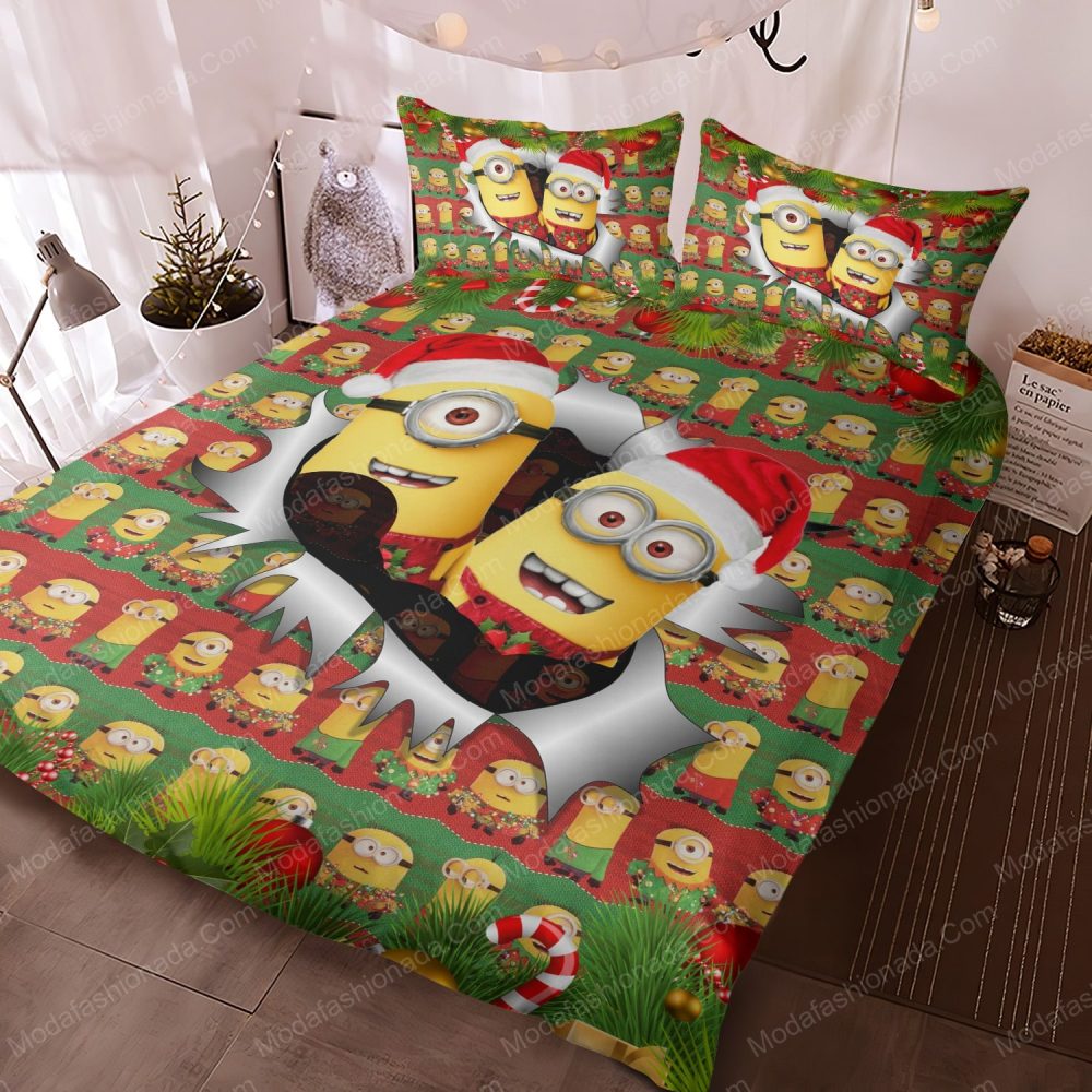 Festive Minions Christmas Bedding Set - Cozy Holiday Comfort For Kids - Twin/Full Sizes - Image 3