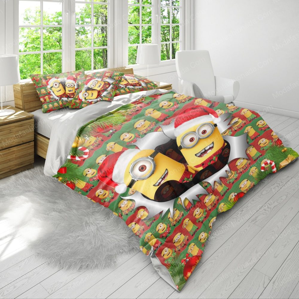 Festive Minions Christmas Bedding Set - Cozy Holiday Comfort For Kids - Twin/Full Sizes - Image 4