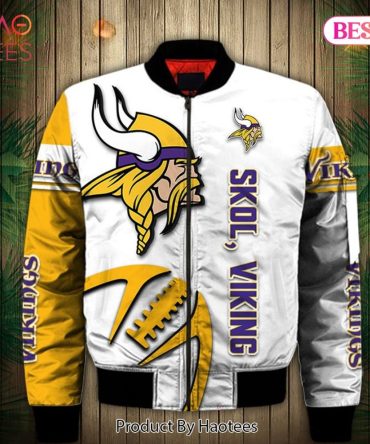New Fashion   Minnesota Vikings Bomber Jacket Graphic Balls Gift For Fans