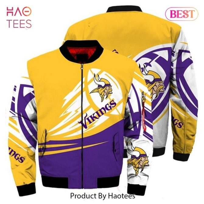 New Fashion   Minnesota Vikings Bomber Jacket Graphic Ultra-Balls