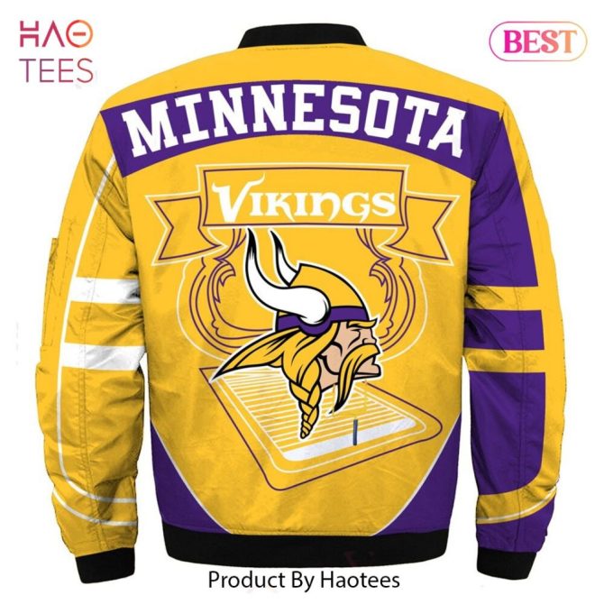 New Fashion   Minnesota Vikings Bomber Jacket Winter Coat Gift For Men - Image 2