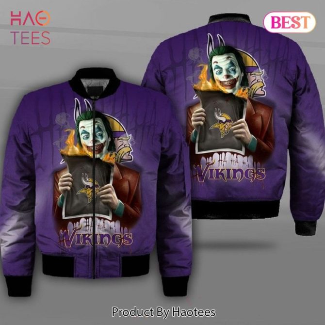 New Fashion   Minnesota Vikings Bomber Jacket Winter Coat Gift For Men - Image 6