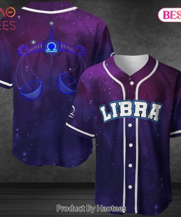 Libra Zodiac Baseball Jersey - Cosmic Design , Haotees - Perfect Gift For Astrology Lovers!