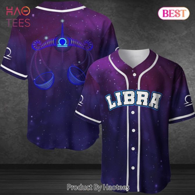Libra Zodiac Baseball Jersey - Cosmic Design , Haotees - Perfect Gift For Astrology Lovers!