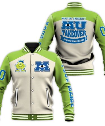 Monsters University Varsity Jacket - Stylish Green & Cream College Apparel For Fans