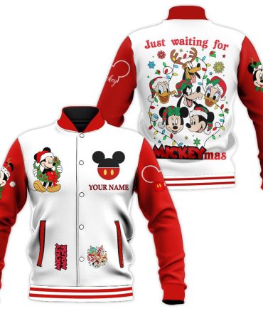 Mickey Mouse Personalized Christmas Varsity Jacket - Festive Holiday Gift!