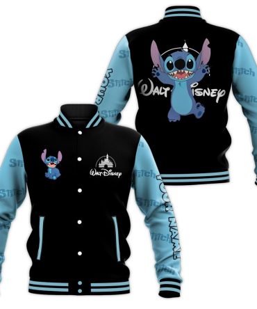 Disney Stitch Varsity Jacket - Cute & Cozy Blue Sleeves - Perfect Gift For Fans!