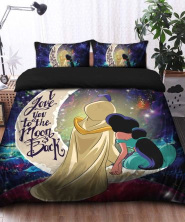 Aladin Couple Love You To The Moon Galaxy Bedding Set Duvet Cover And 2 Pillowcases