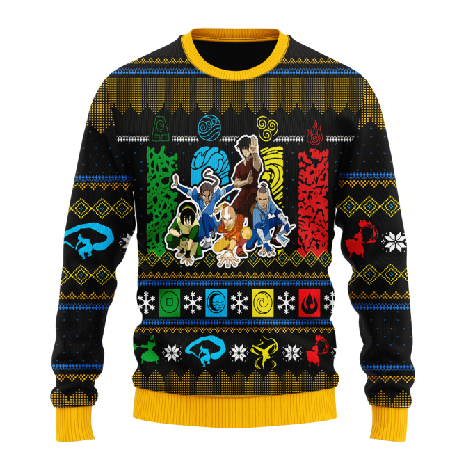 Avatar The Last Air Bender Ugly Christmas Sweater Xmas Gift