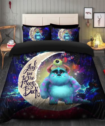 Monster Inc Sully And Mike Love You To The Moon Galaxy Bedding Set Duvet Cover And 2 Pillowcases