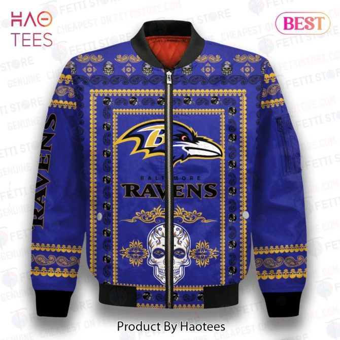 New Baltimore Ravens Classic Pattern Nfl 3D Bomber Jacket - Image 2