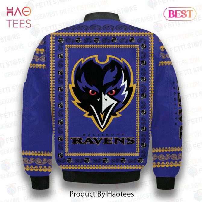 New Baltimore Ravens Classic Pattern Nfl 3D Bomber Jacket - Image 3