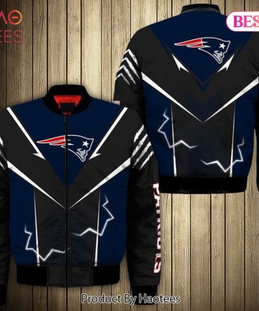 New Fashion   New England Patriots Bomber Jacket Lightning Graphic Gift For Men