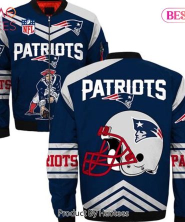 New Fashion   New England Patriots Bomber Jacket Style Winter Coat Gift For Men