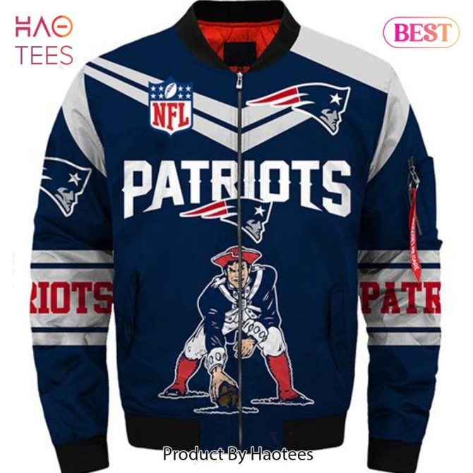New Fashion   New England Patriots Bomber Jacket Style Winter Coat Gift For Men - Image 2