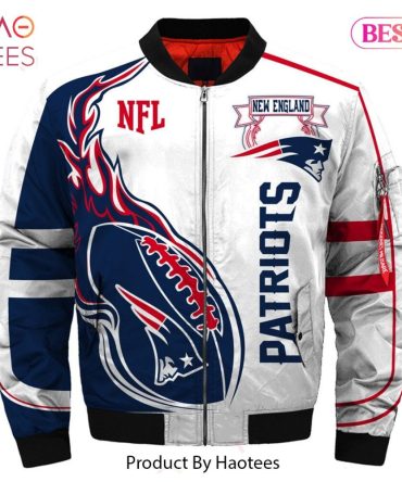 New Fashion   New England Patriots Bomber Jacket Winter Coat Gift For Men