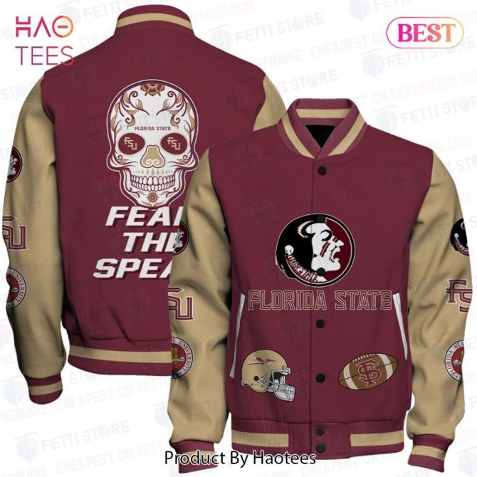 Florida State Varsity Jacket - Fear The Spear Design, Premium Quality